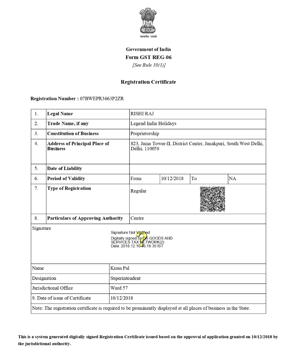 GST Certificate
